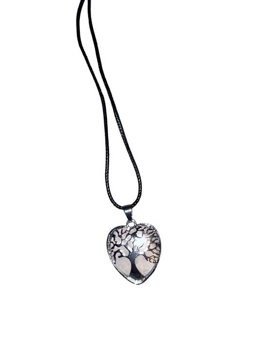 Unbranded Jewelry - Rose Quartz Heart Tree of Life Pendant Necklace